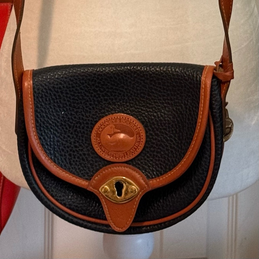 Dooney & Bourke Black and Brown Leather Crossbody Bag